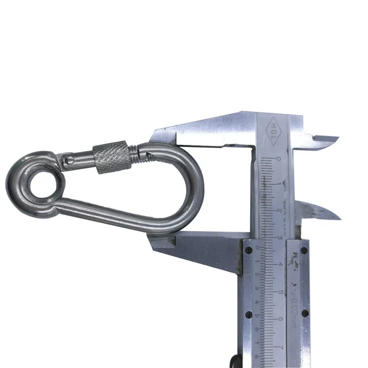 Carabiner Hook Eyelet Camping Climbing Secure Lock   3 inch Black Calabash Shaped Aluminum Carabiner