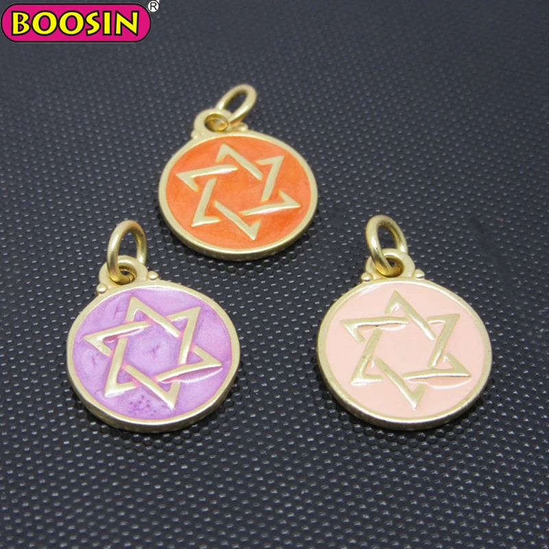 Factory Direct Sale Enamel Star of David Charm Jewish Symbol Charm