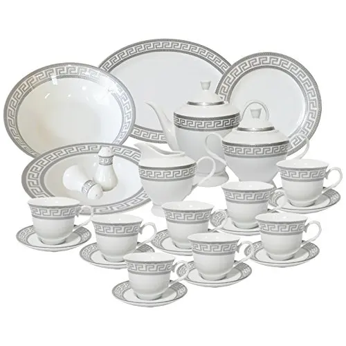 Набор посуды из 49 предметов в европейском стиле из Королевского фарфора, набор посуды для 8