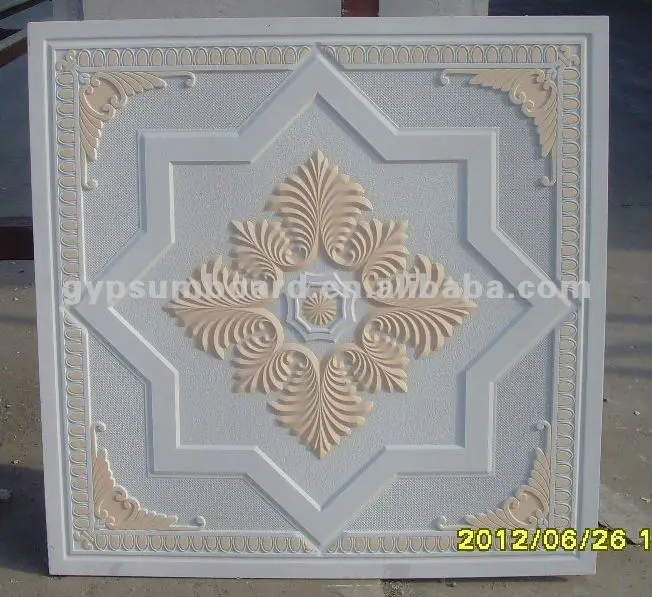 
60x60 or 2x2 painted artistic fiberglass gypsum ceiling tiles 