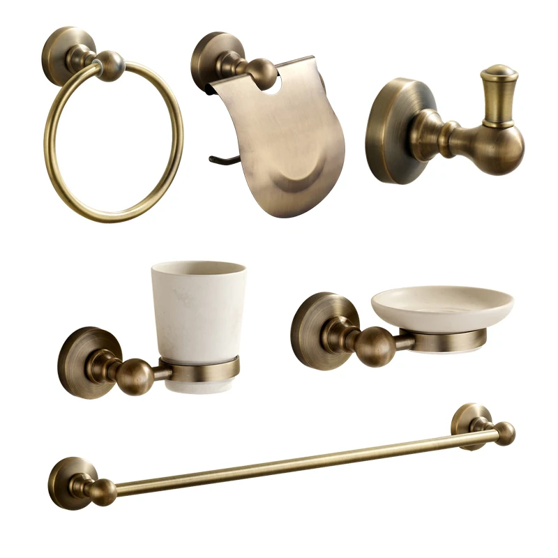 
pakistan design bathroom accessories set antique bronze metal sanitary fittings 