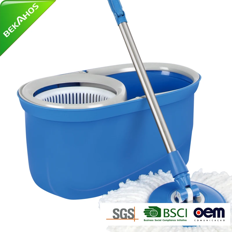 Hand Press 360 Microfiber Spin Wet Mop Stick