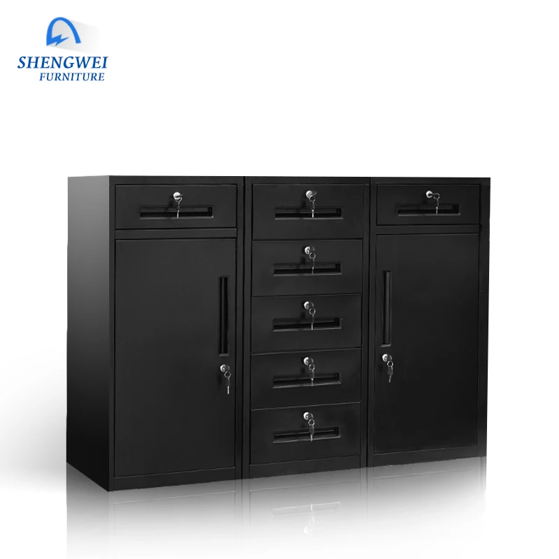 Luoyang new office storage 3 sections combination file cabinet vertical steel drawer cabinet