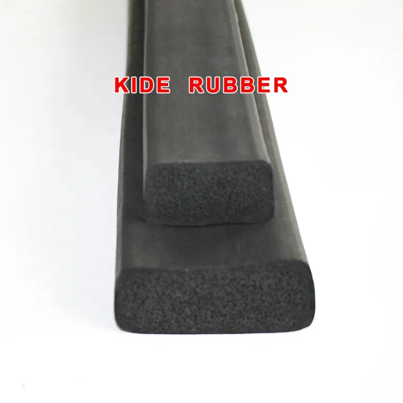 Black rectangular epdm rubber sponge seal strip epdm foam weather stripping