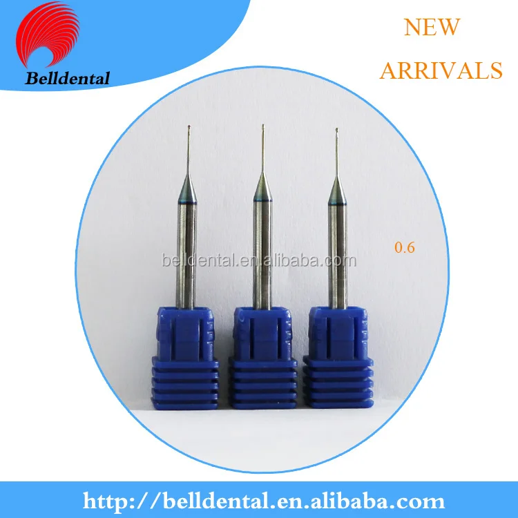 
New Arrivals CAD CAM System DLC Coating Dental 0.6 1.0 2.0 Zirconia Milling tools s for roland milling machine 