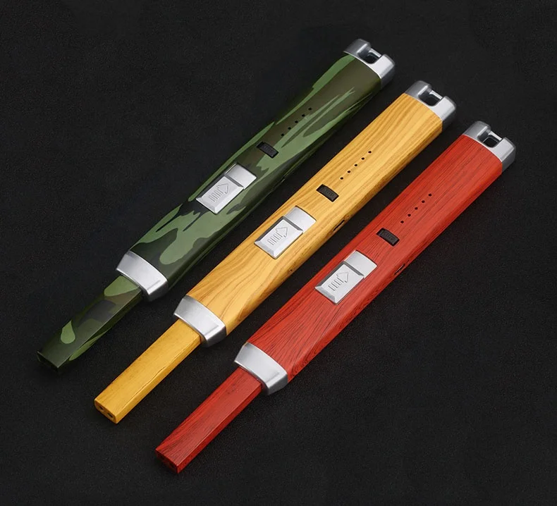 Безопасная зажигалка с USB перезаряжаемая ветрозащитная Зажигалка для кухонной плиты беспламенная электрическая Свадебная без газа
