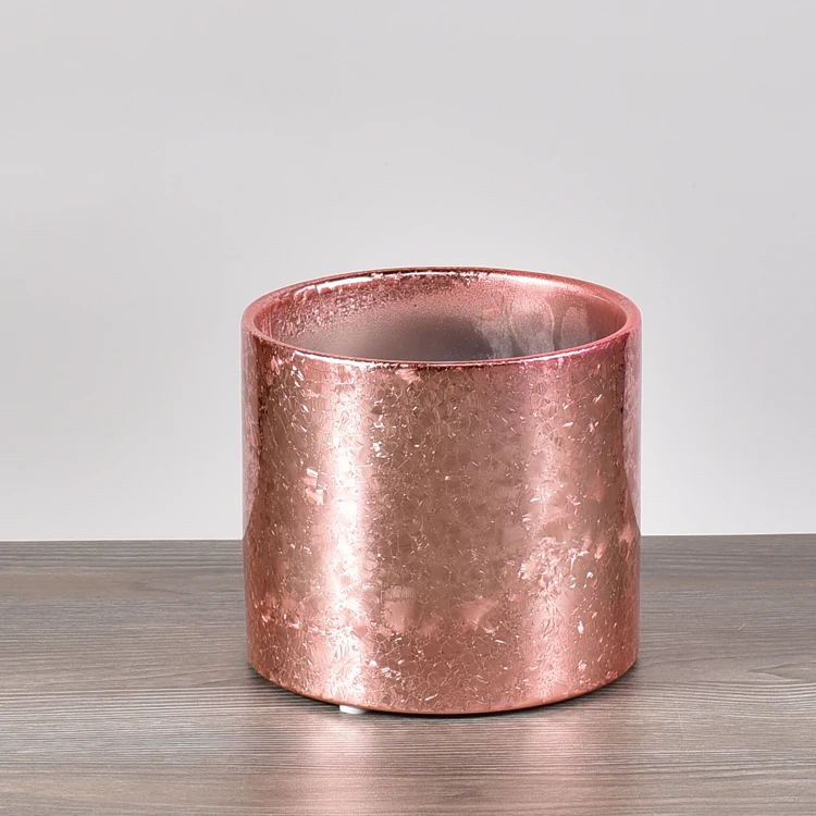 Modern style nordic home decor garden ceramic flower pot / cylinder rose gold wedding decoration pots for plants