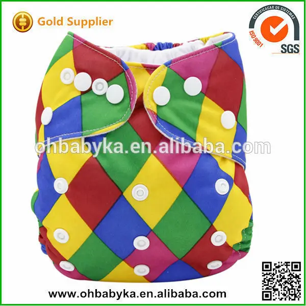 Ohbabyka cartoon reusable baby 100% natural bamboo material washable cloth diaper