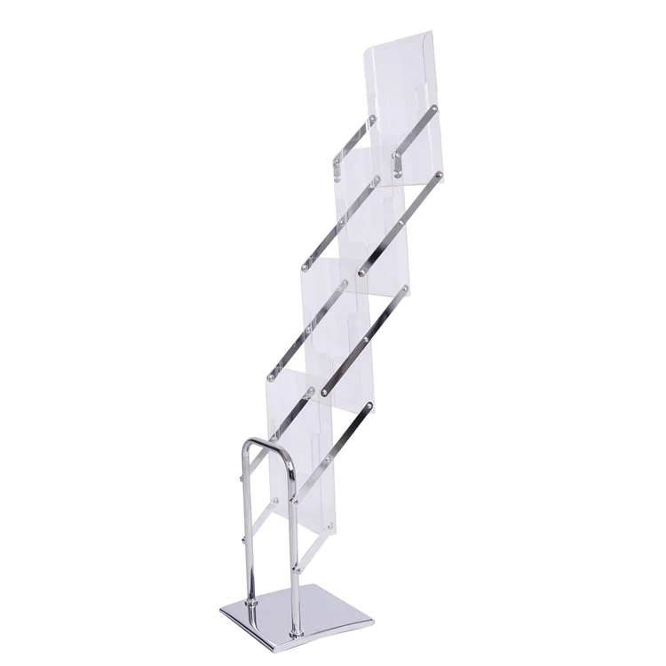 A4 Six Boxes Foldable Clear Plastic Magazine Holder
