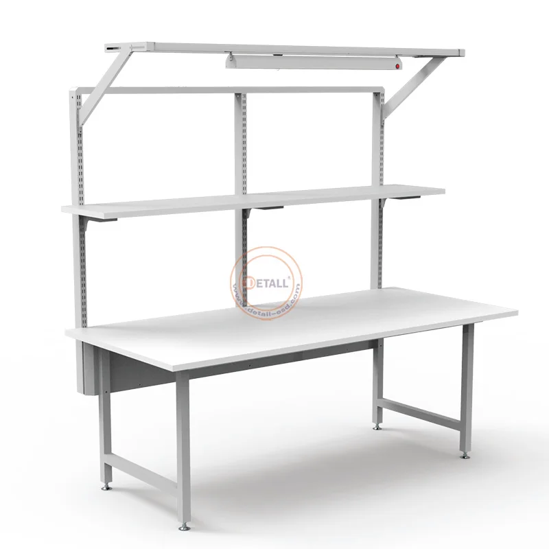 garage stainless table anti-static electric worktable with cold rolled steel metal material and MDF wood table top