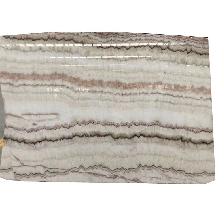 Book Matched Marble Wall Cladding pink Transparent Natural rainbow Onyx