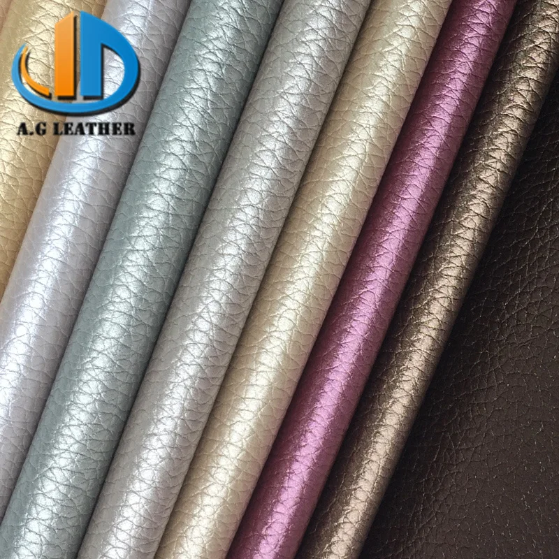 Factory Price Sofa Upholstery Fabric Embossed Litchi Pattern Leather Sale in Africa Colorful Leather