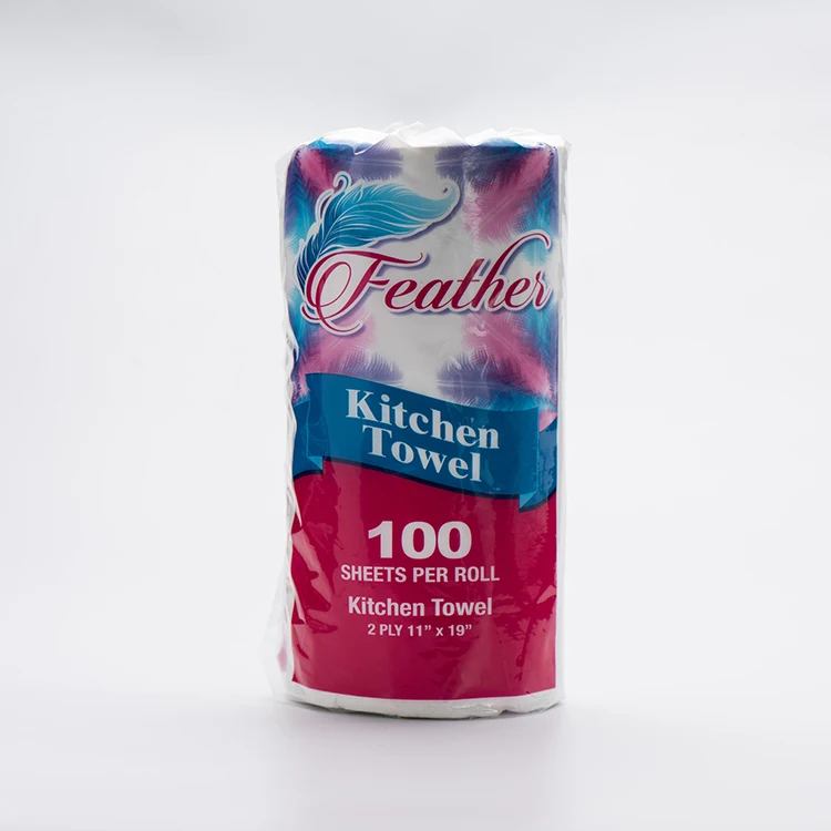 100% утилизированное тисненое одноразовое кухонное бумажное полотенце