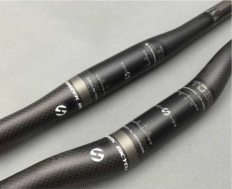 Toseek 3K Full Carbon Fiber Bicycle Handlebar Mountain Bike Handlebar 580-760mm