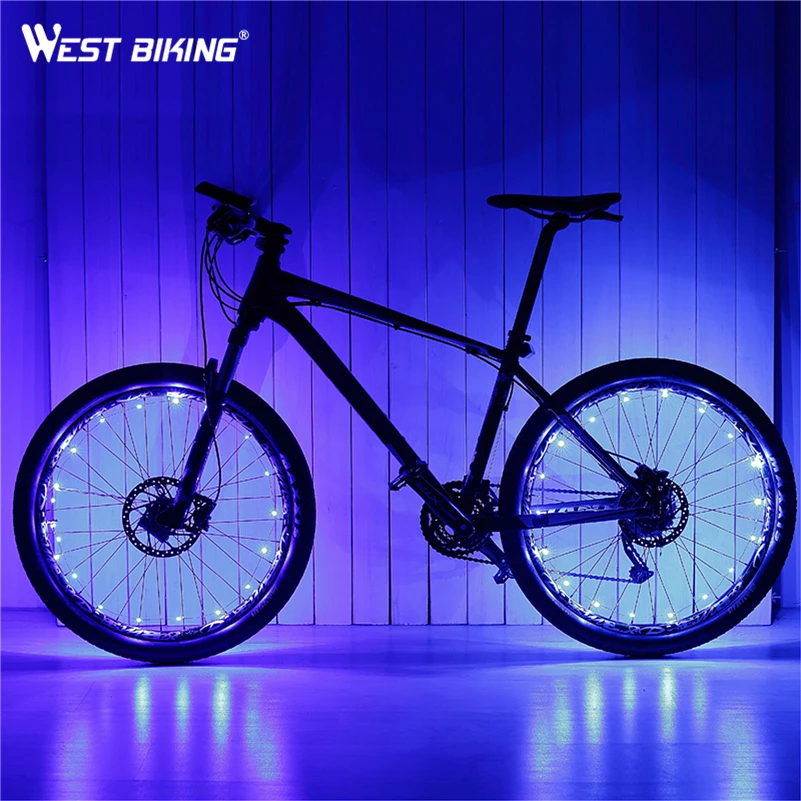 WEST BIKING Waterproof 18 LED Mountain Bike Bicycle Wheel Spoke Light USB Charging 2.2M Bike Light Road Cycling Lamp Light 1 Pcs