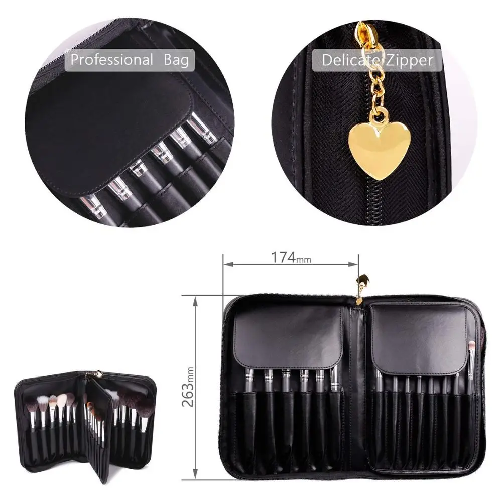 24 pcs Professional private label bag Goat Animal Natural hair Makeup Brush Set
