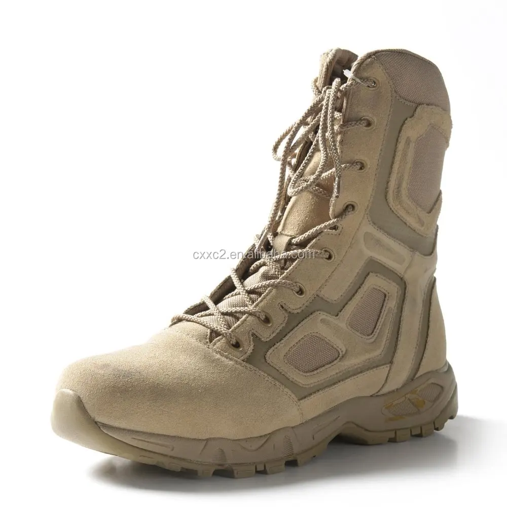 High Quality Tactical Desert Boots Outdoor Activities Suede Leather Khaki Boots for Training Climbing
