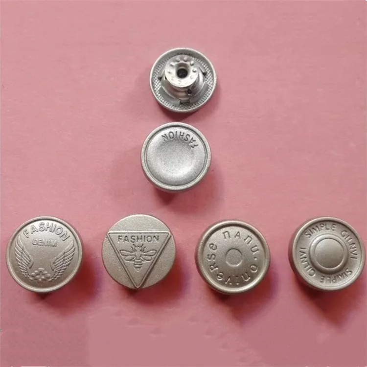Pearl White black metal Shake head buttons Decorative rivet coat jeans button