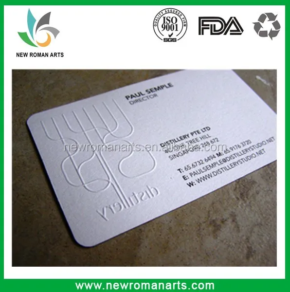 
Unique Newest Design Paper Custom Business cards Printing Debossed/Letterpressed White Clear Special paper business card 