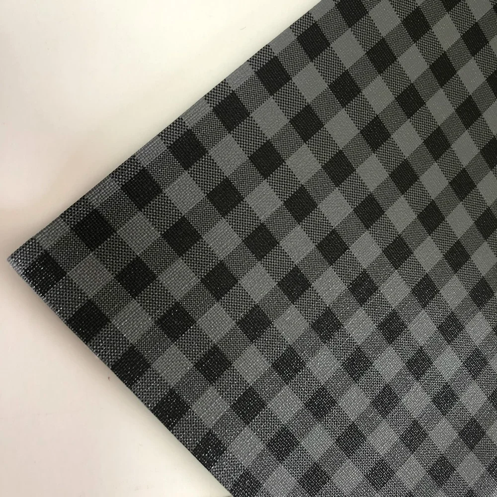 classical wholesale plaid print faux leather sheets for making hairbow