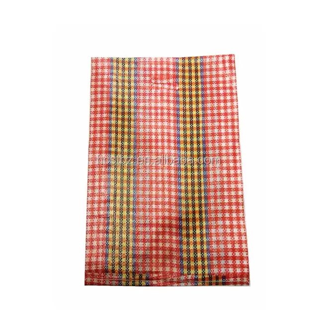 
China hotsale laminated pp woven shopping bag colorful stripe packing vegetables, Fruits export to Africa 