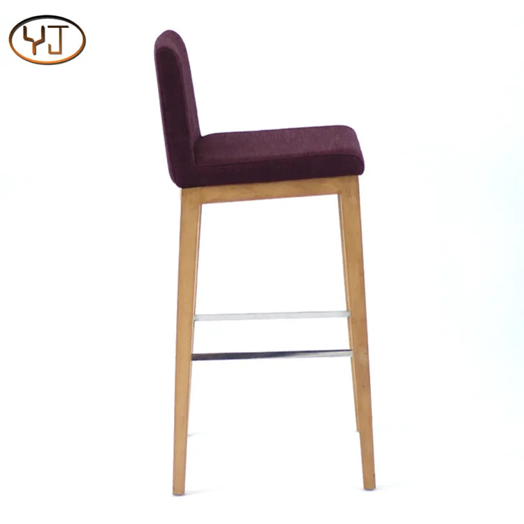 Indoor Fabric Bar Stool Wooden