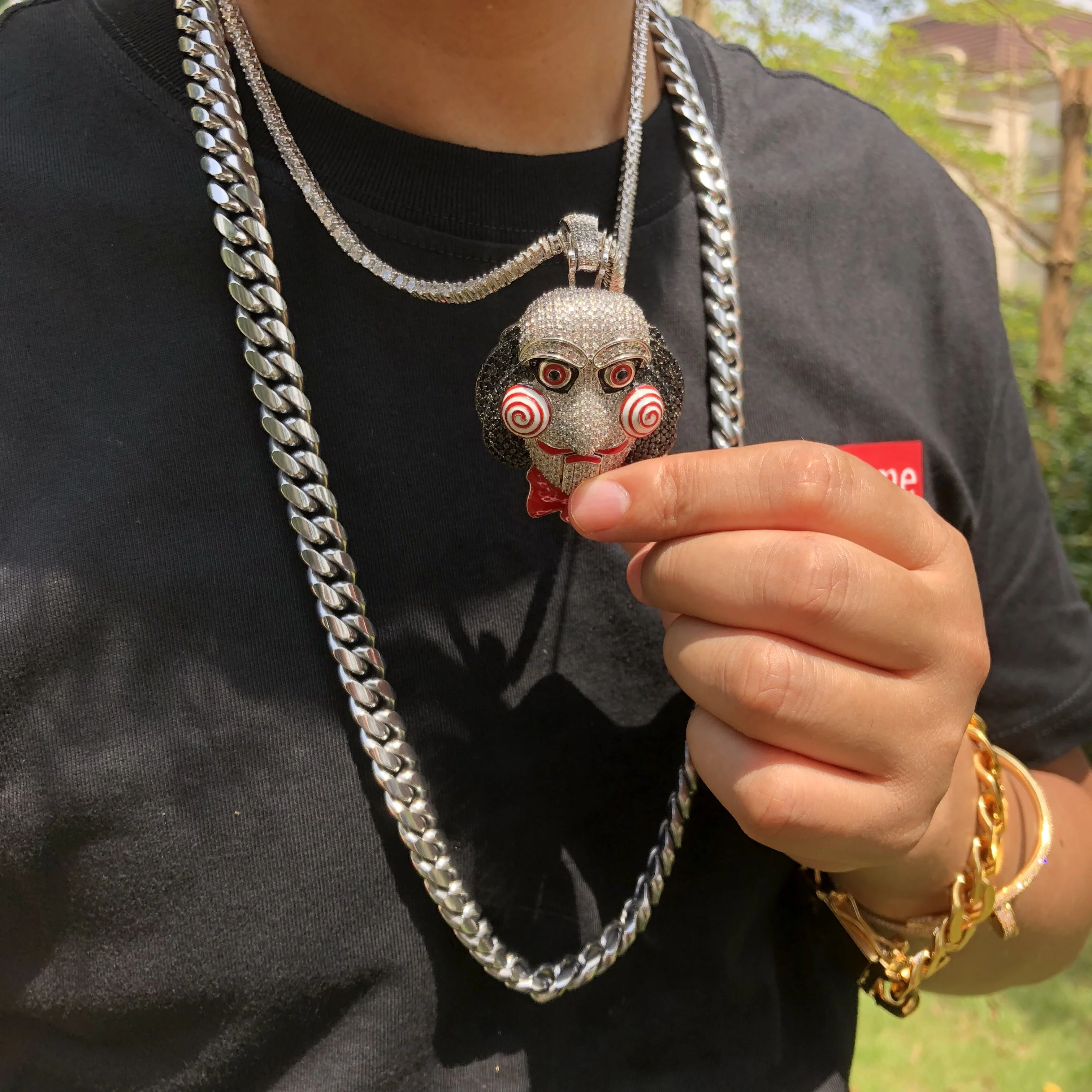 Wholesale High Quality Iced hiphop Jigsaw Pendant