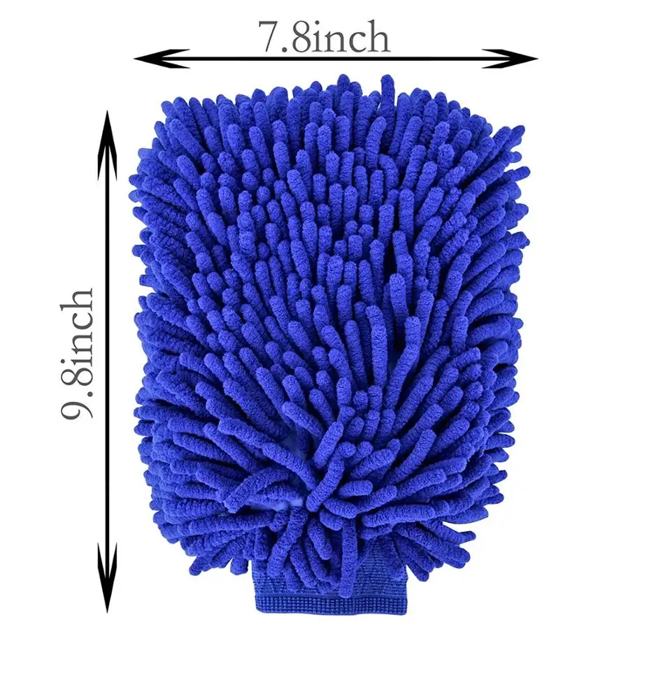 Car Wash Mitt - Double Side Premium Chenille Microfiber - Ultra-soft Wash Glove for Car Cleaning - Scratch-Free Not Fall Wool