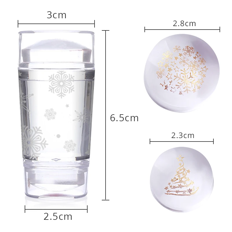 BORN PRETTY French Nail Stamper Set Limited Edition Christmas Double Head Nail Silicone Stamper with Scraper