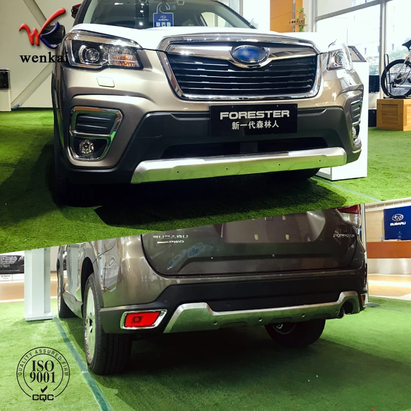 Car Accessories 304 Stainless Steel Front & Rear Skid Plate Guard Bumper Guard Protector For Subaru Forester SK 2018 2019