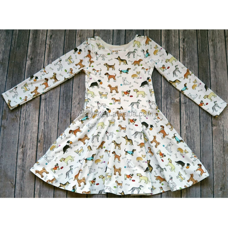
boutique long sleeve twirl dress for toddler girls,adorable easter dress with beautiful print for girls birthday 