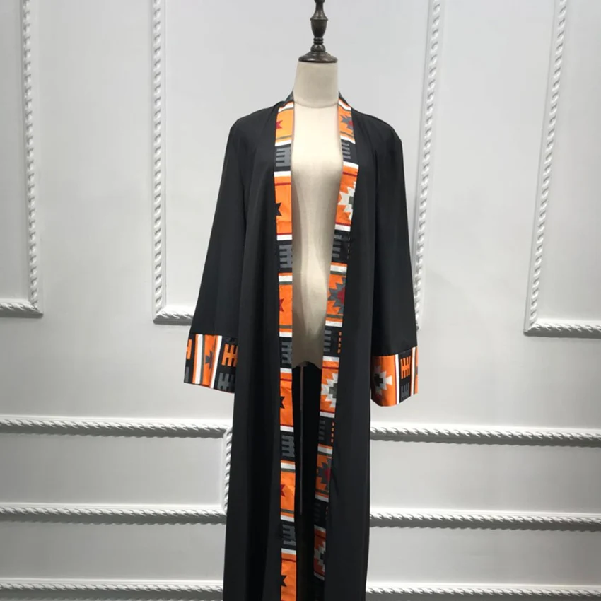 Long Robe Gowns Kimono Jubah Ramadan Middle East Thobe Worship Service Islamic Prayer Clothing Muslim Abaya Print Dress Cardigan
