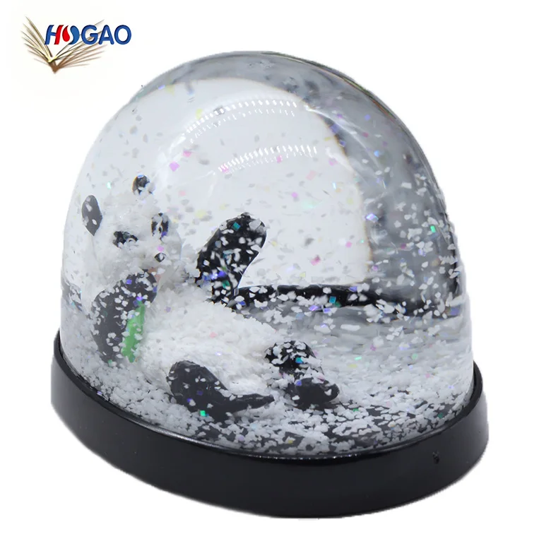 Домашний декор милый OEM оптовая продажа полимерный слон водяной шар изготовленный на заказ пластиковая панда снежный