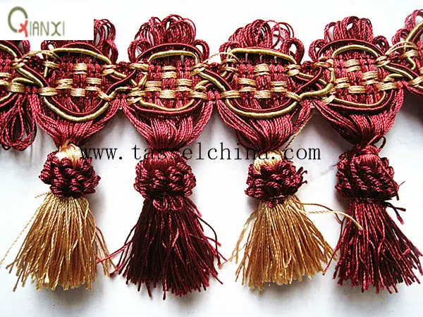 Beautiful Fashion Curtain Tassel Fringe, Fabric Fringe Trim For Curtain, Furniture
