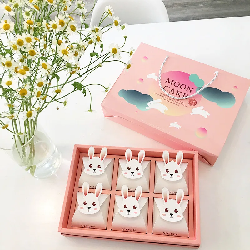 Custom Printing Gift Bakery Box Bakery Packaging Boxes Card Paper with Handles Bag Cardpaper 09070213 Recycled Material Pink