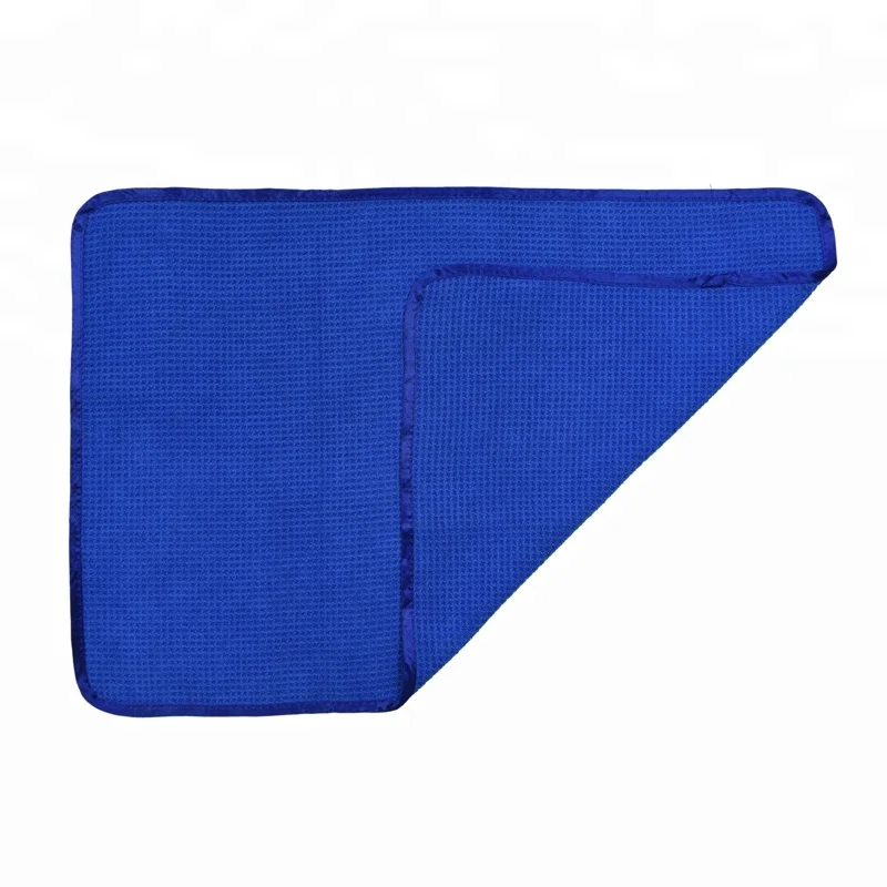 Manufacturer Microfibre Towels Car Wash Cleaning Cloths Blue Waffle Kitchen Dish Washing Towel In Stock