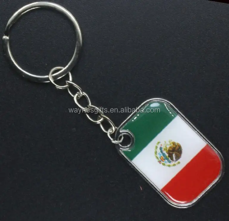 High Quality Custom Printing Football Fans gifts Cheering Mexico Flag Keychain