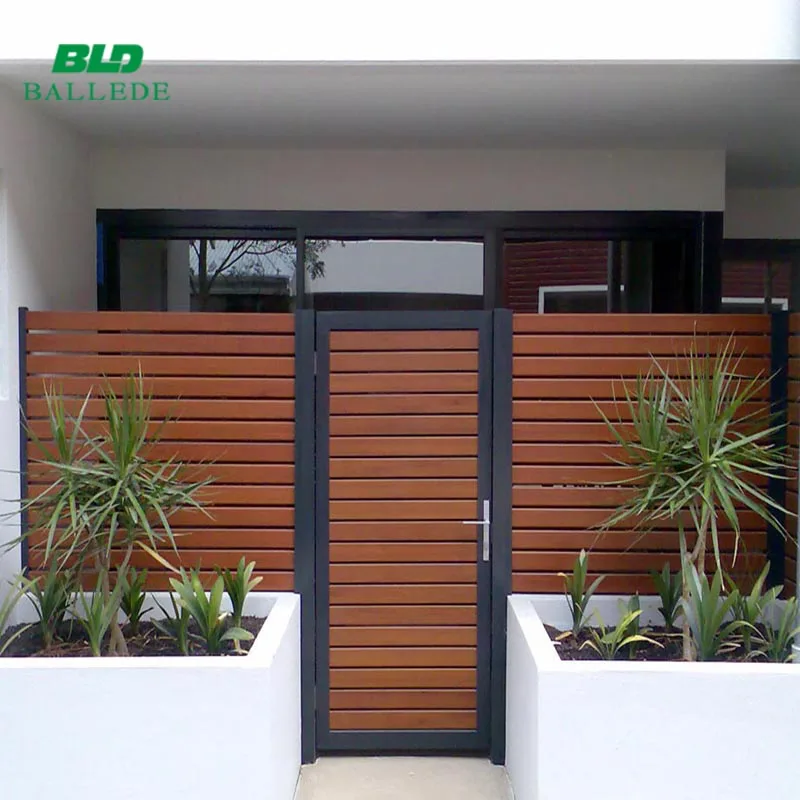 Factory direct sale power coated garden aluminum extruded slat fence gate diy