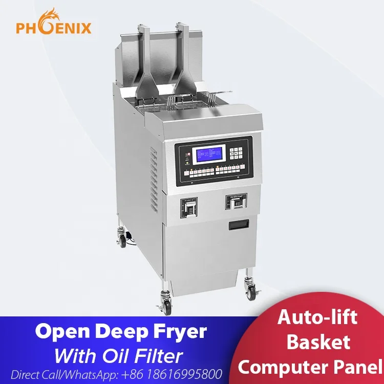 PHOENIX High Quality Commercial  Automatically Lift Open Deep Fryer/ Potato Chips Frying Machine/Chicken Processing Machine