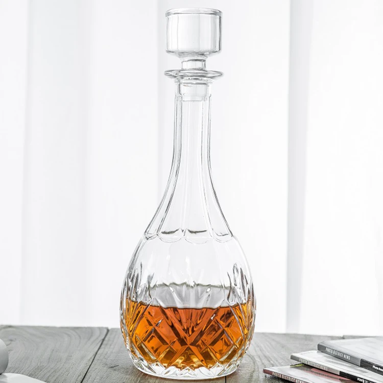 28oz Elegant Lead Free Crystal Classic Glass Bottle For Wine