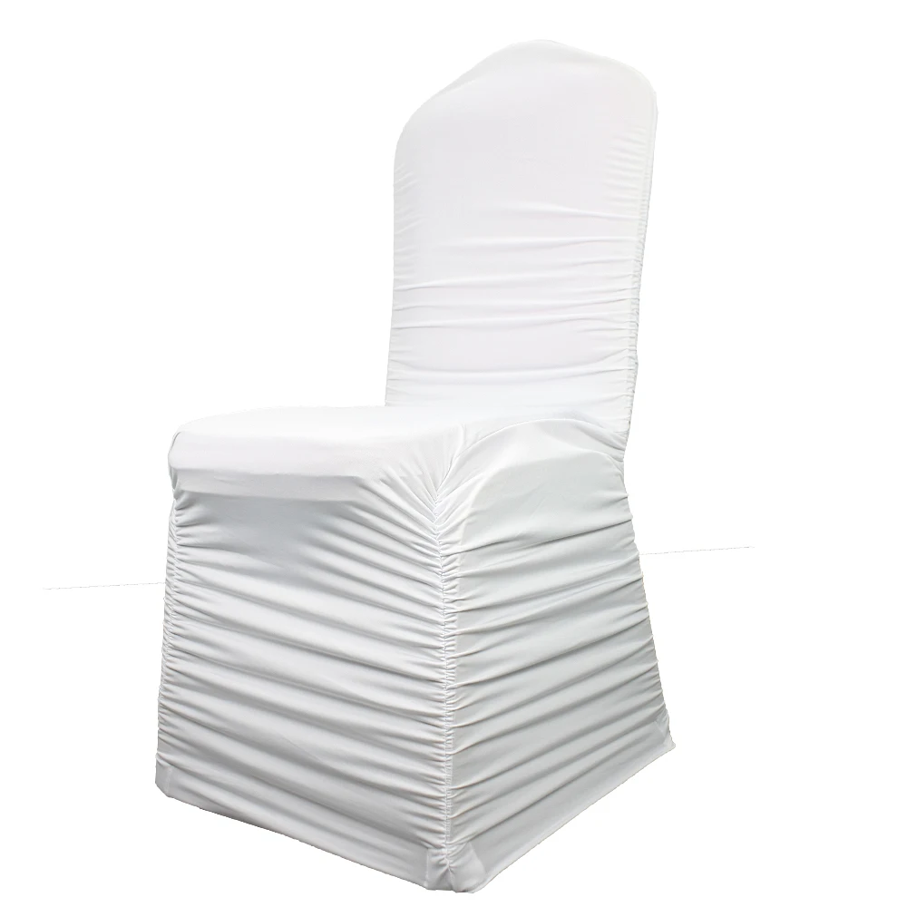 Universal Tiffany Pleated Spandex Outdoor Hotel Ruched Chair Cover for Dining Room