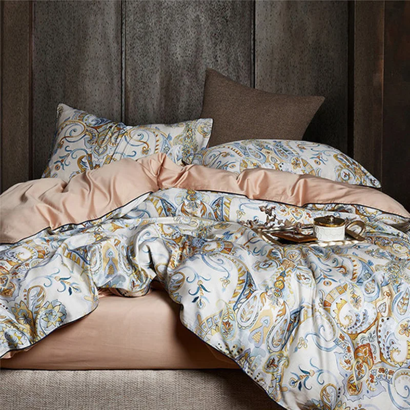 60S combed 100% egyptian cotton luxury home duvet cover 3d digital printed bedding sheet sets