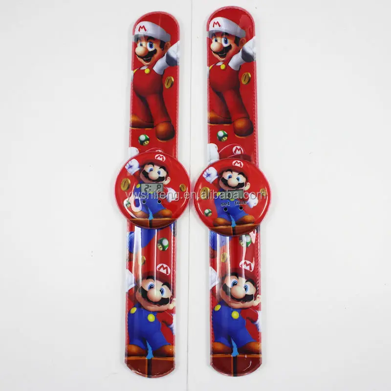 Factory Direct Sale Yiwu Cheap Mario Slap Watch for Boys