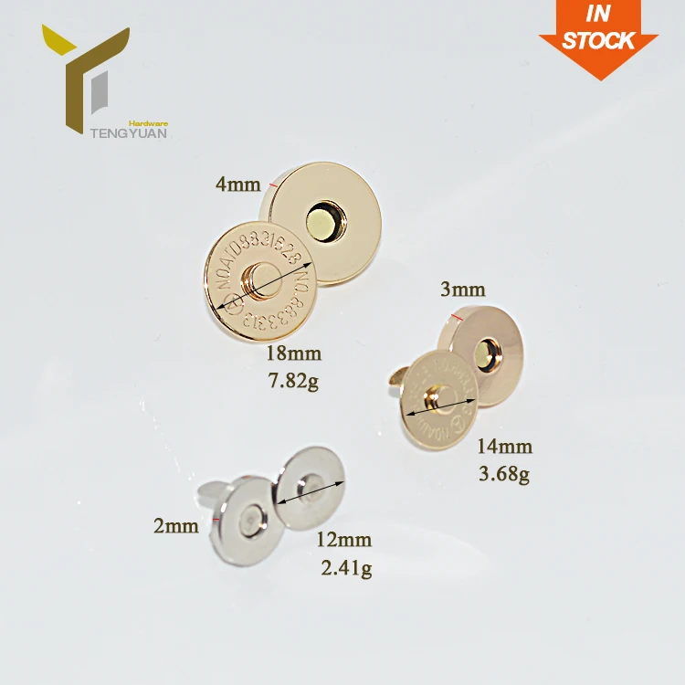 Wholesale 14mm Magnetic Button for bag and clothing Magnetic push metal Button
