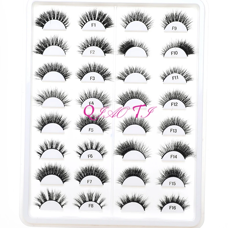 High Quality Custom Package Eye Lash Book Hand Made Mink Fur 50 Pairs Natural Soft 14MM-17MM Pure Handmade Accept CN;ZHE