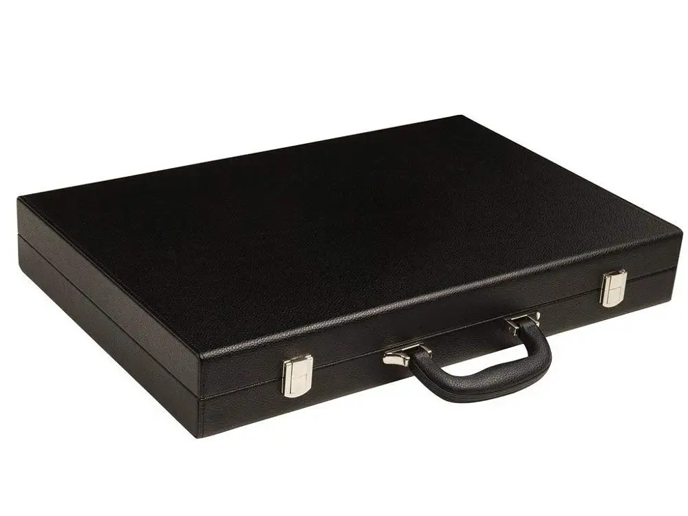 High-Quality 15 Inch Vintage Leather Backgammon Checkers Chess Game Set Games