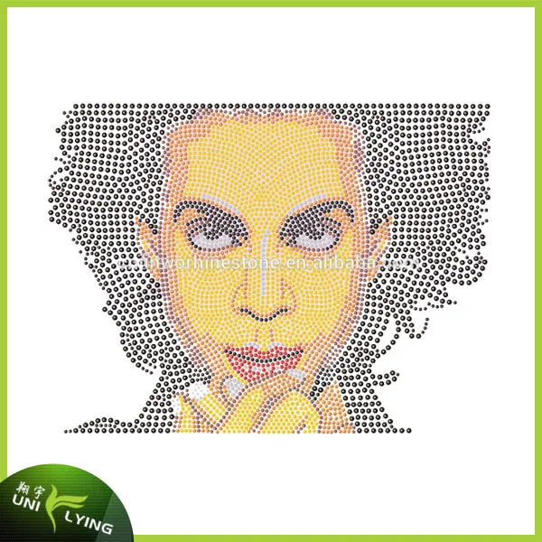 Custom T shirt Bling design Famous Musician Prince Rhinestone transfer hotfix