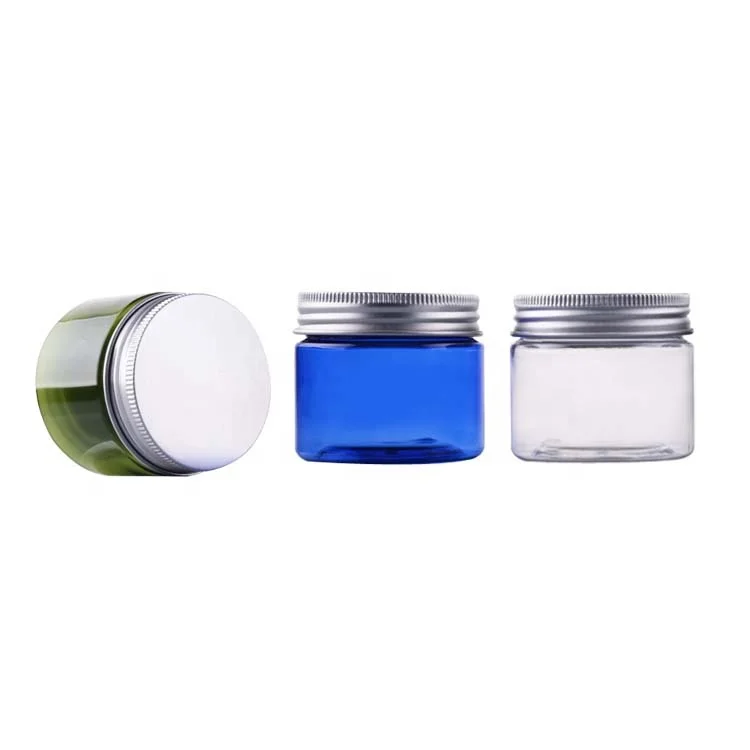 
50g 80g plastic cream jar with aluminum cap / plastic wide mouth food cans/ cream jar for face hair body cream 
