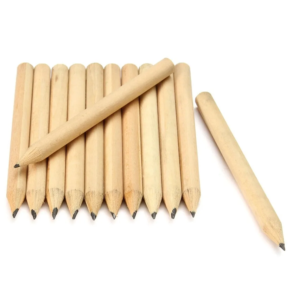 Mini Pencil 3.5inch 2B Round Shape Natural Wood Eco-friendly Mechanical Graphite For School Pencil Sketch Drawing Pencil Set