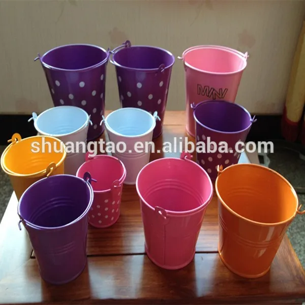 colorful mini buckets pails decorative for garden or home